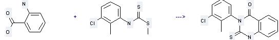 4(1H)-Quinazolinone,3-(3-chloro-2-methylphenyl)-2,3-dihydro-2-thioxo- can be prepared by 2-Amino-benzoic acid with (3-Chloro-2-methyl-phenyl)-dithiocarbamic acid methyl ester.